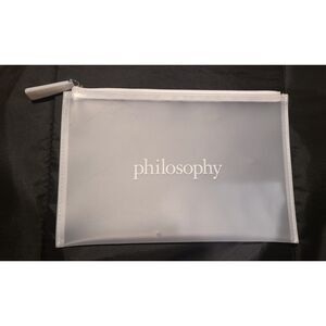 PHILOSOPHY Toiletry Cosmetic Makeup Travel Bag With Zipper Waterproof CLEAR NEW